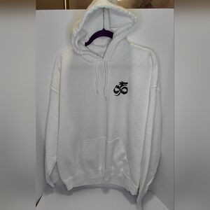 Gildan White Hoodie with Cool Design Size XL